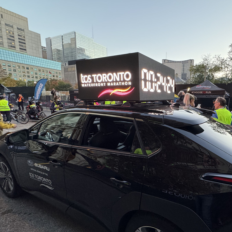 Waterfront Marathon 2024
LED Display on car with live timing